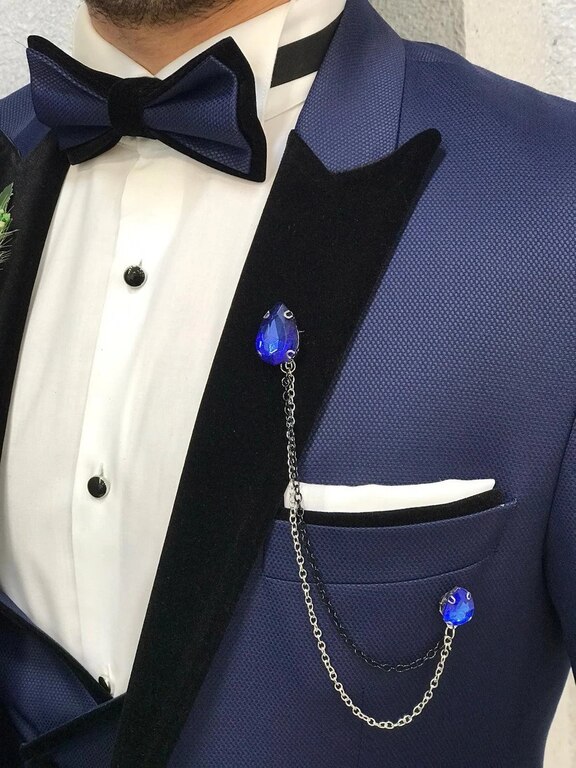 Blue Textured Tuxedo (38)